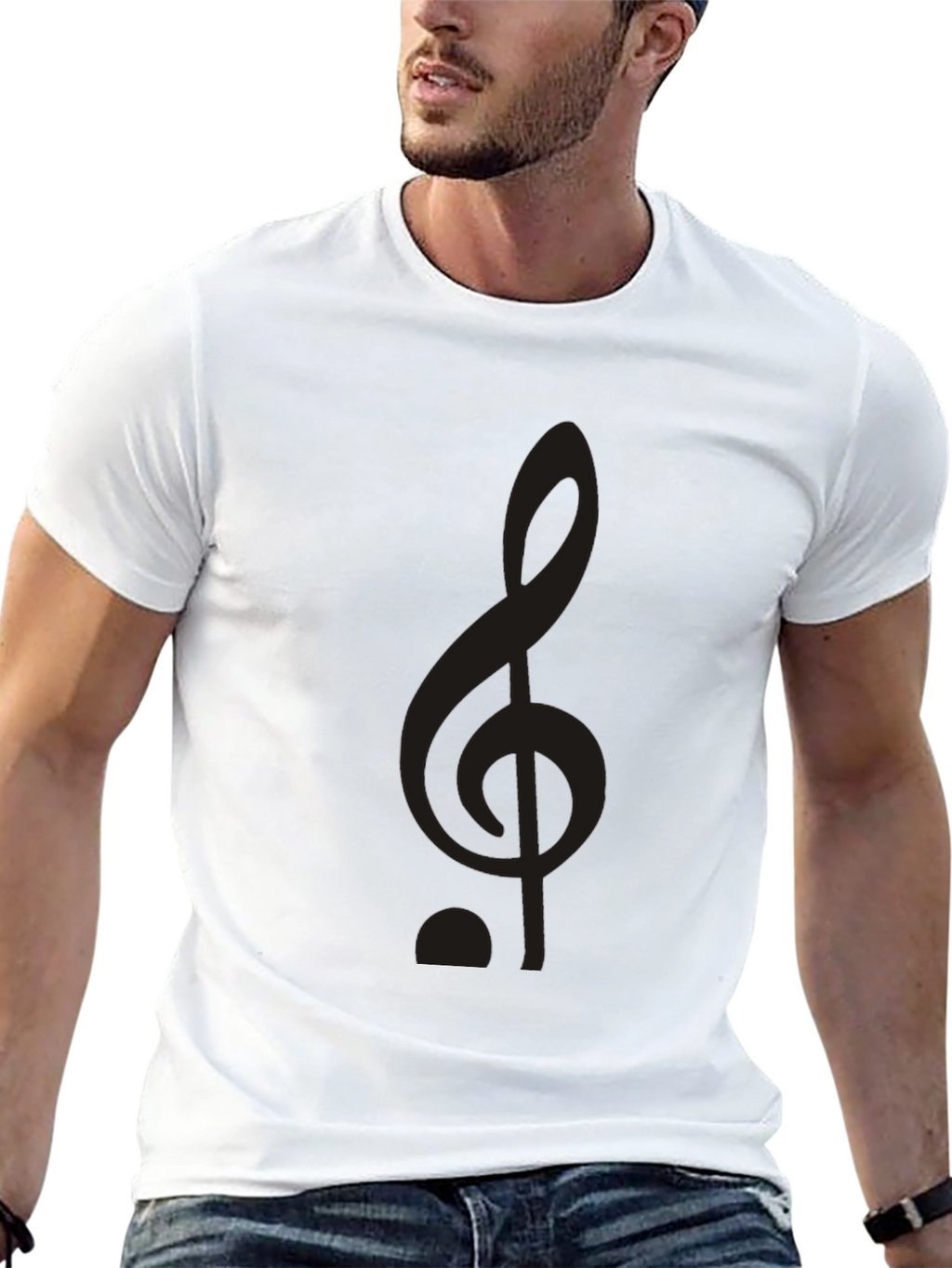 Musical Treble Clef Black T-Shirt