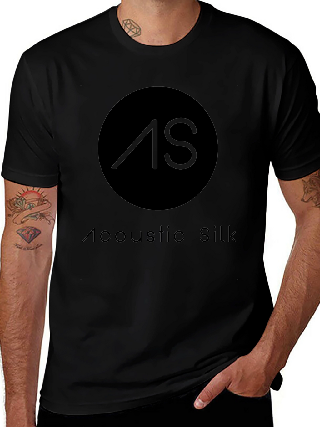 Acoustic Silk Black T-Shirt