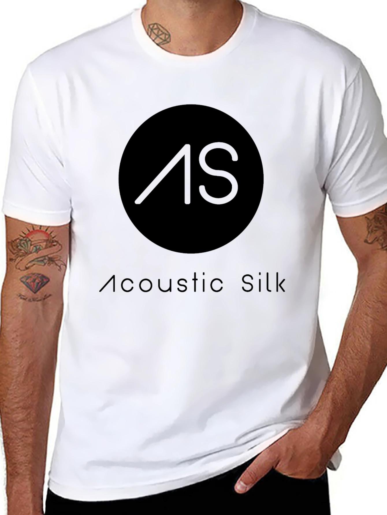 Acoustic Silk Black T-Shirt