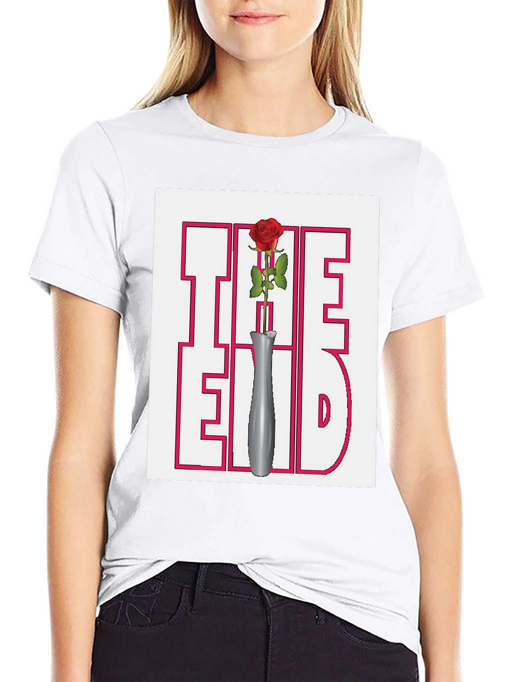 The End Rose Graphic Black T-Shirt