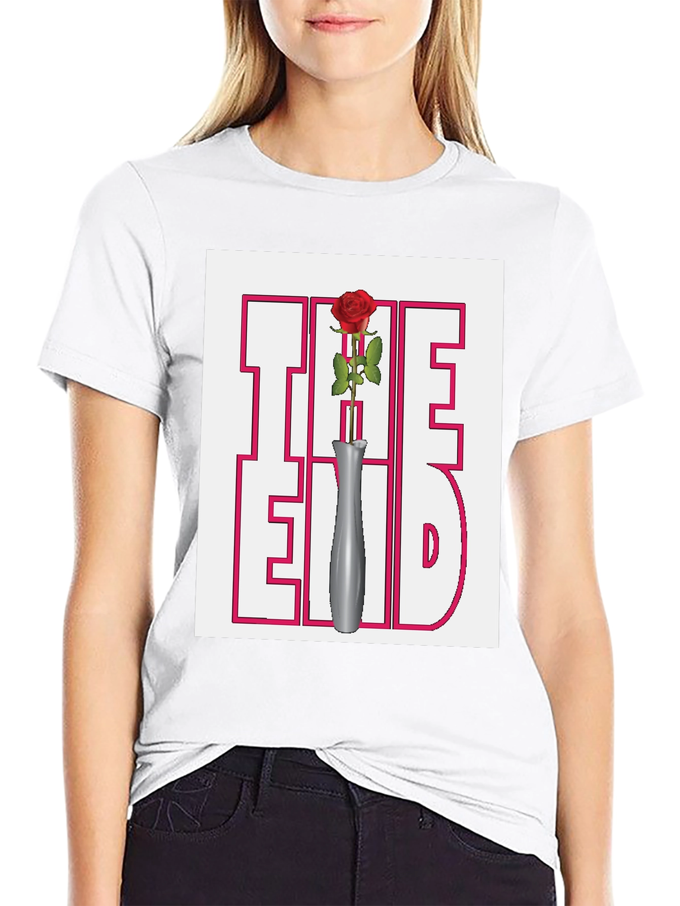 The End Rose Graphic Black T-Shirt
