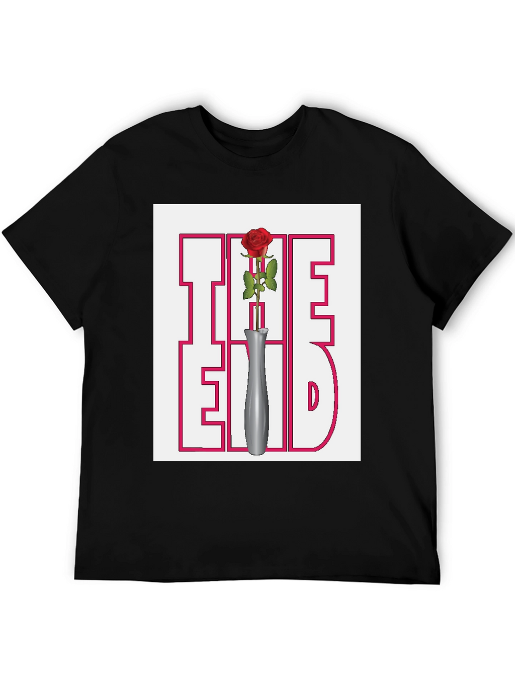 The End Rose Graphic Black T-Shirt