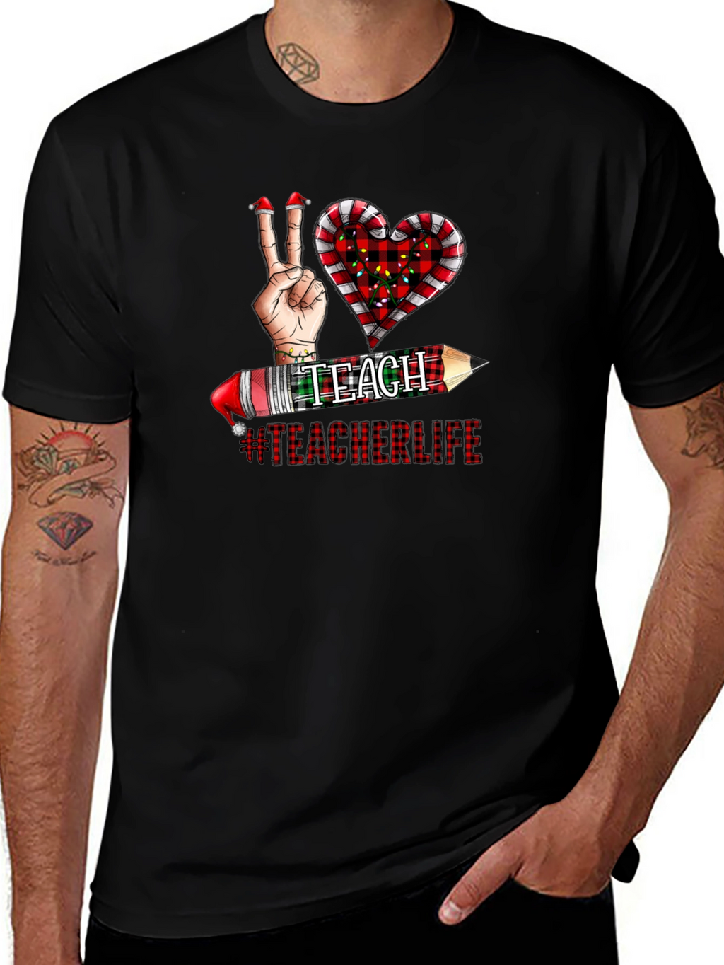 Teacher Life Christmas Graphic Tee