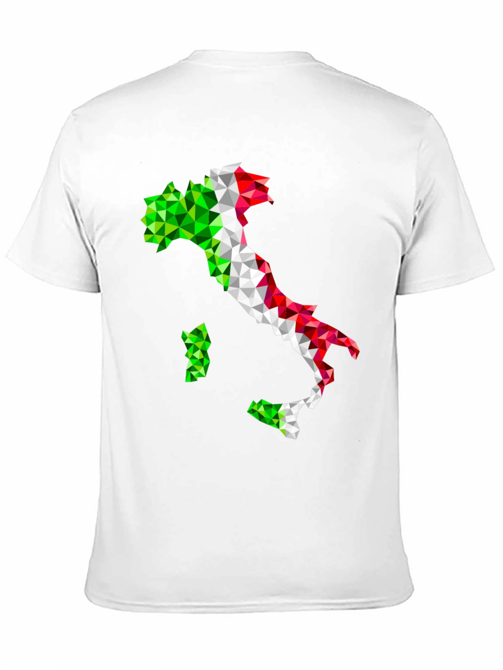 Geometric Italy Flag Graphic Print Black T-Shirt