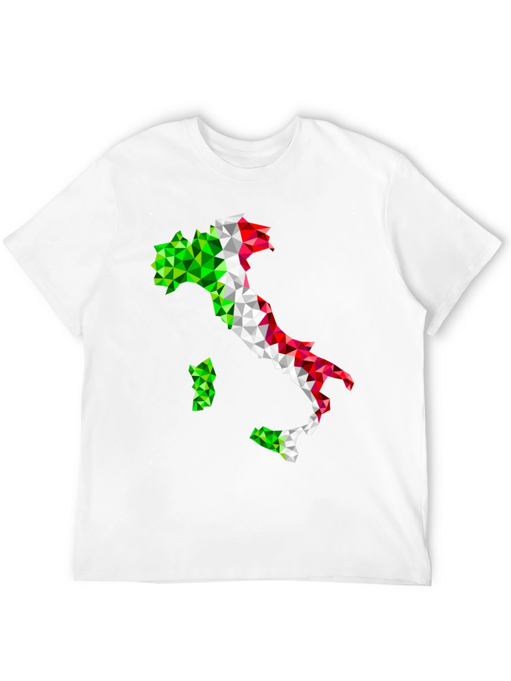 Geometric Italy Flag Graphic Print Black T-Shirt
