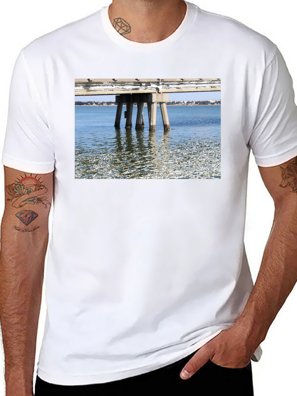 Bridge View Graphic Tee - Black Cotton Casual Wear