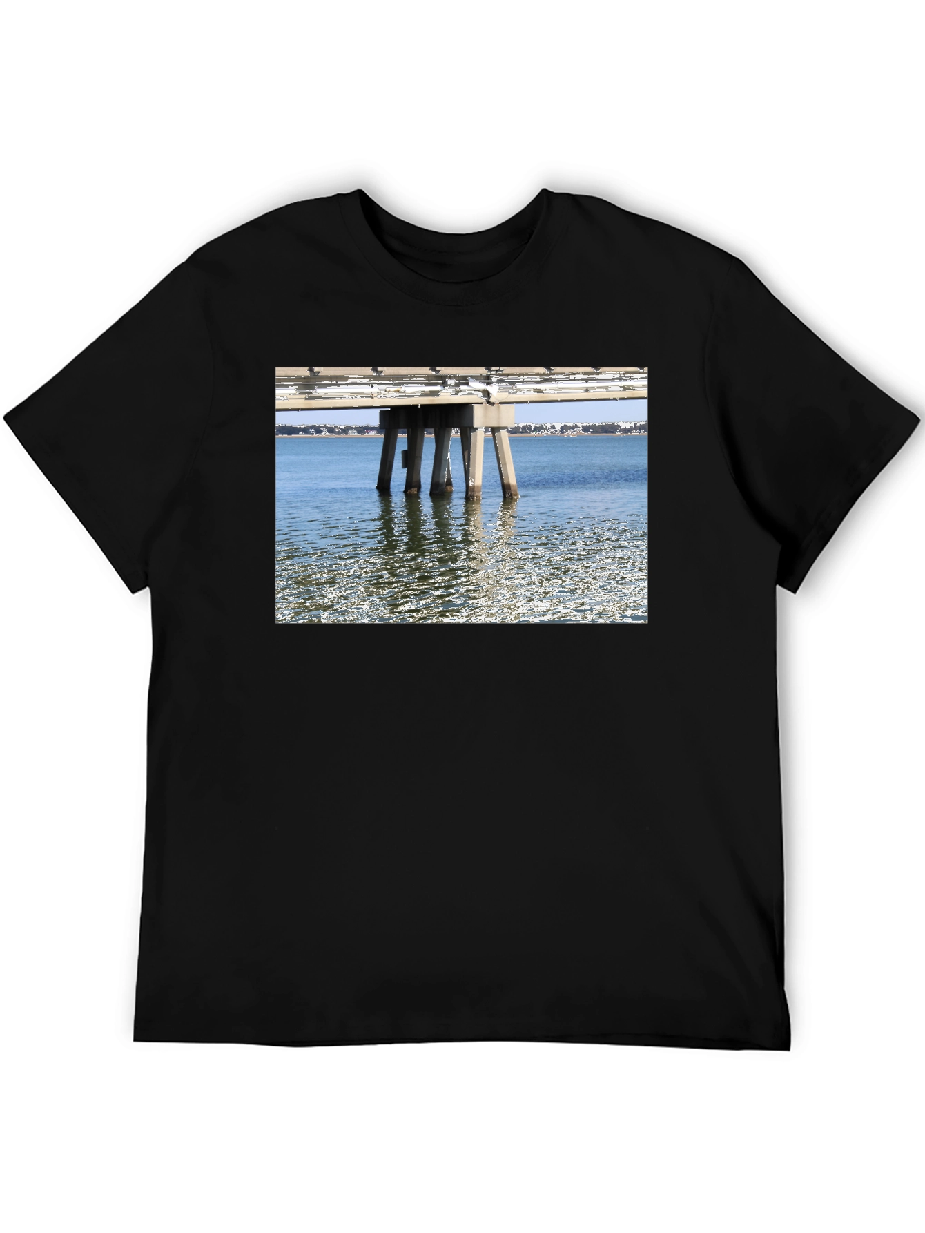 Bridge View Graphic Tee - Black Cotton Casual Wear