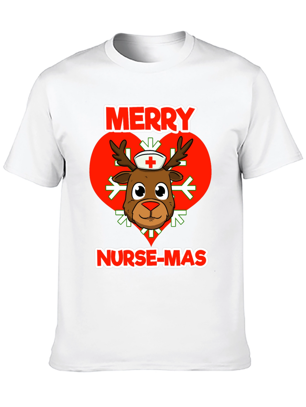 Merry Nurse-Mas T-Shirt: Reindeer Nurse Christmas Tee