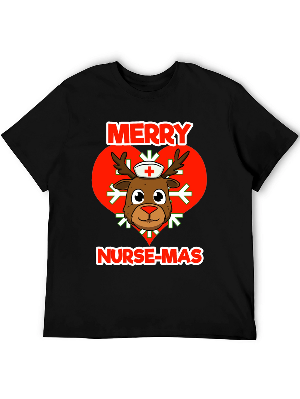 Merry Nurse-Mas T-Shirt: Reindeer Nurse Christmas Tee
