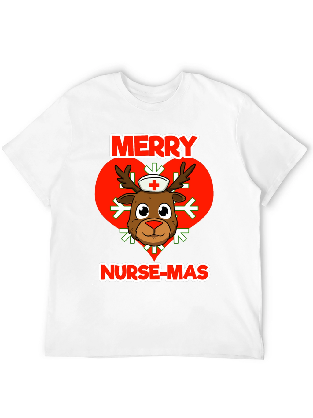 Merry Nurse-Mas T-Shirt: Reindeer Nurse Christmas Tee