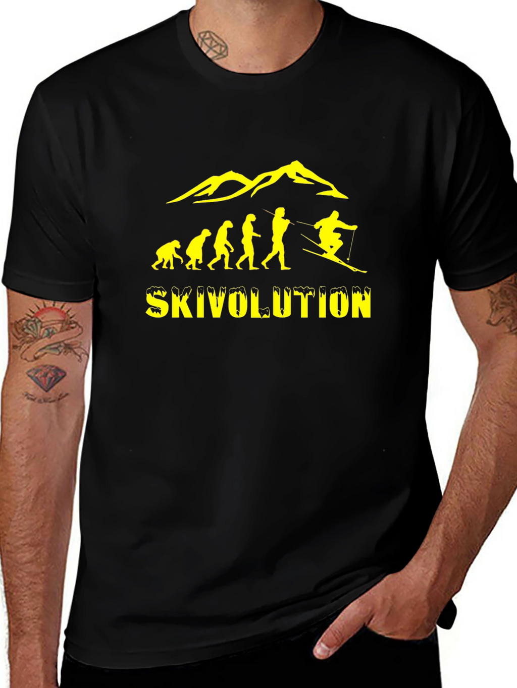 Skivolution T-Shirt - Evolution of Skiing Graphic Tee