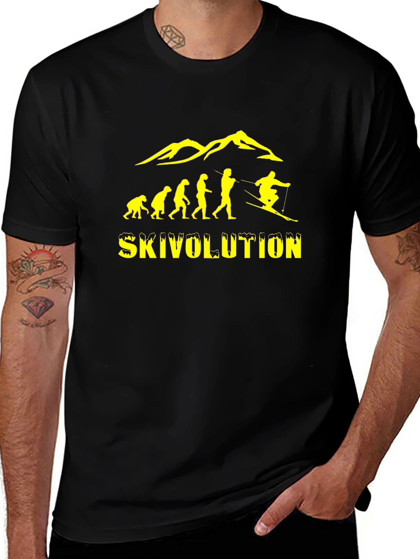 Skivolution T-Shirt - Evolution of Skiing Graphic Tee