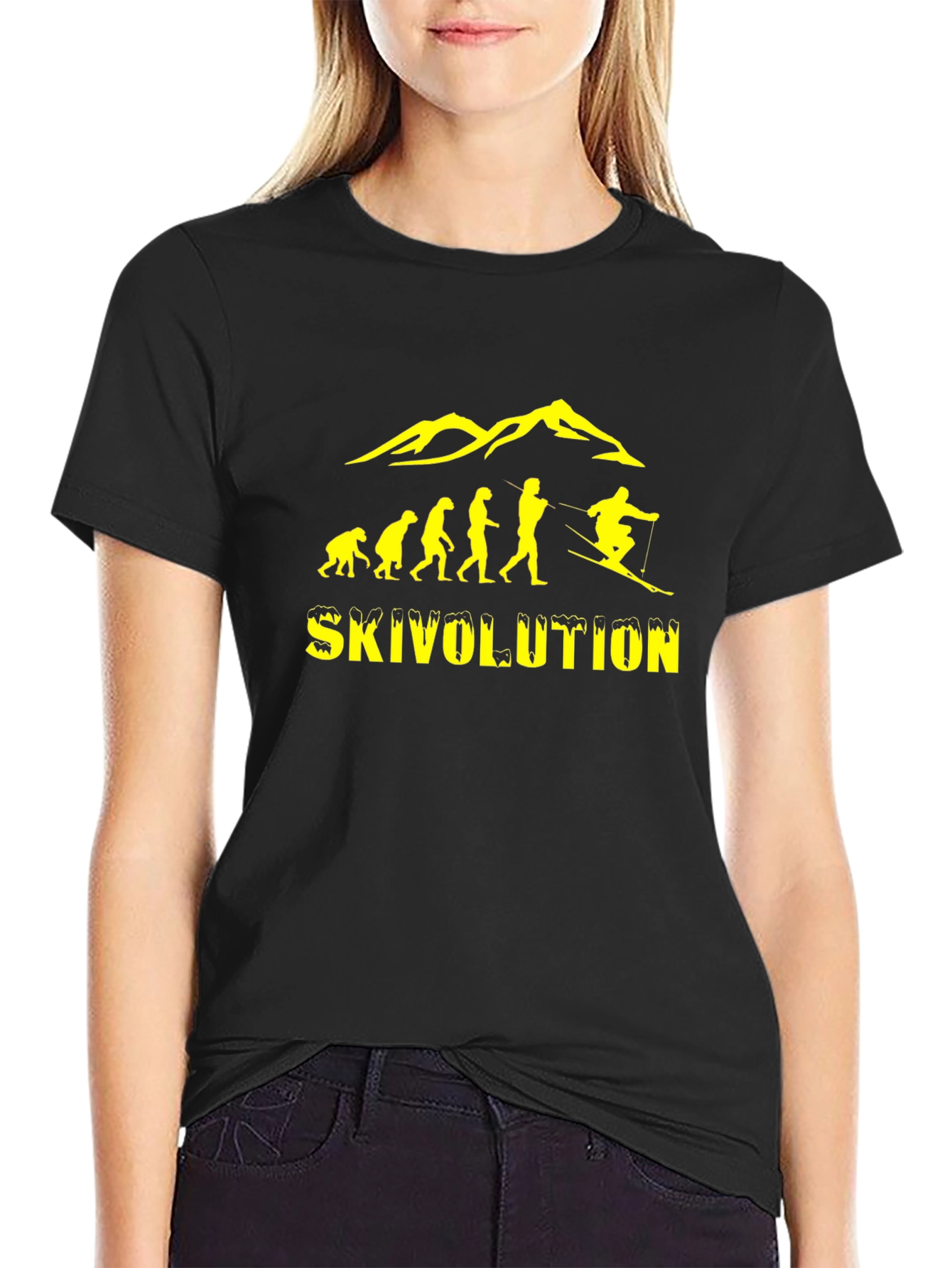 Skivolution T-Shirt - Evolution of Skiing Graphic Tee
