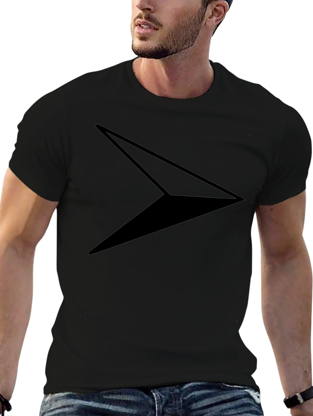 Modern Minimalist Arrow Black T-Shirt