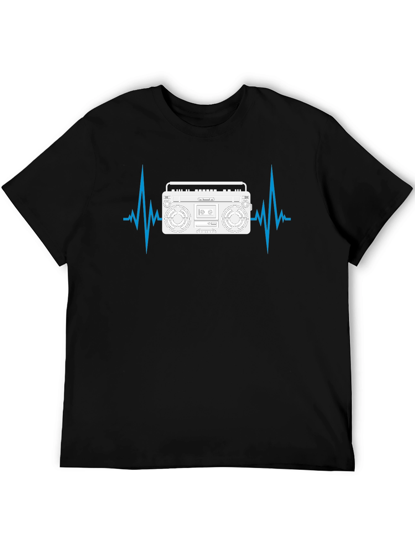 Boombox Heartbeat Mens Black T-Shirt