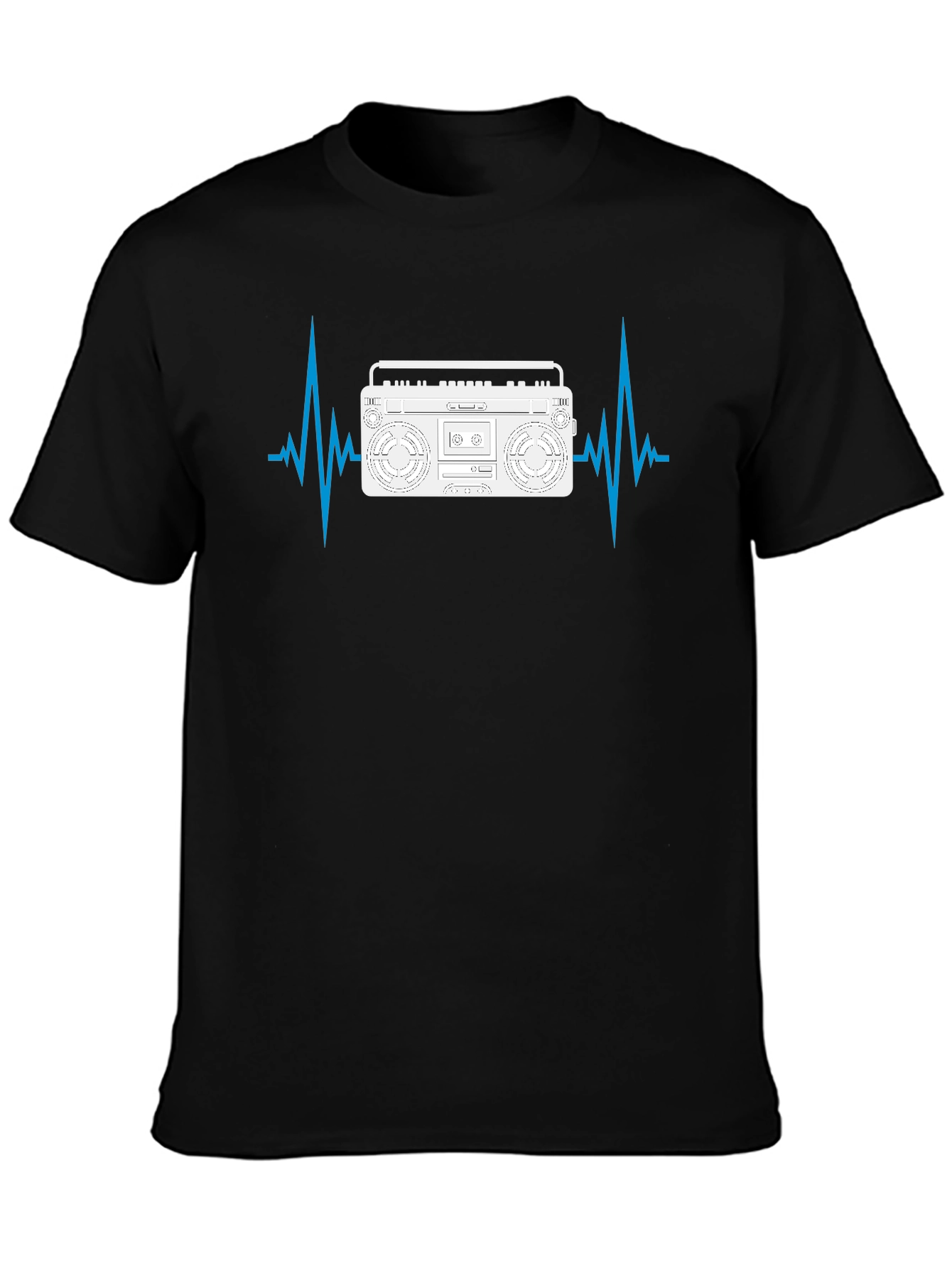Boombox Heartbeat Mens Black T-Shirt