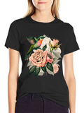 Hummingbird & Roses Graphic T-Shirt