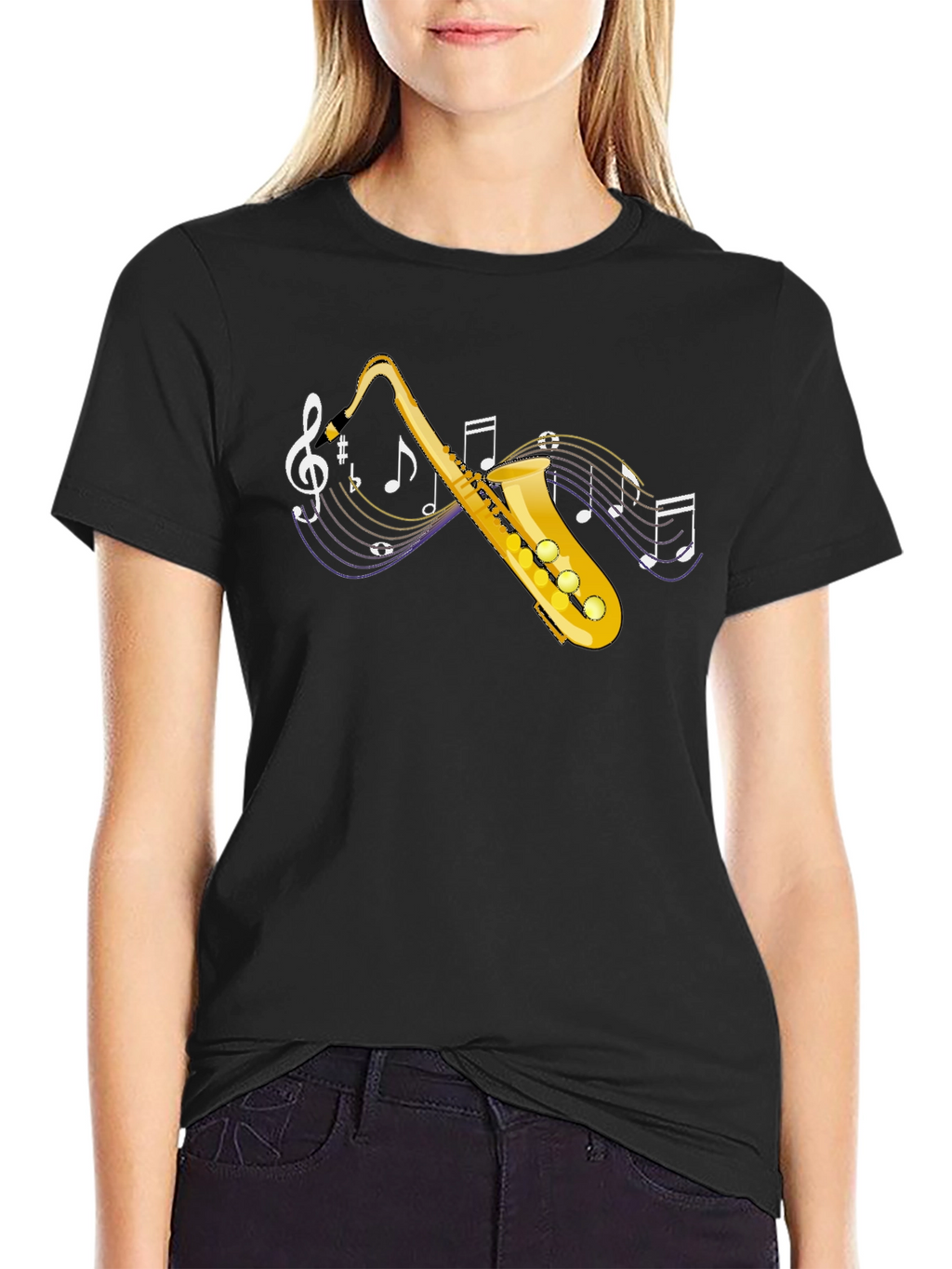 Saxophone Music T-Shirt - Black Graphic Tee