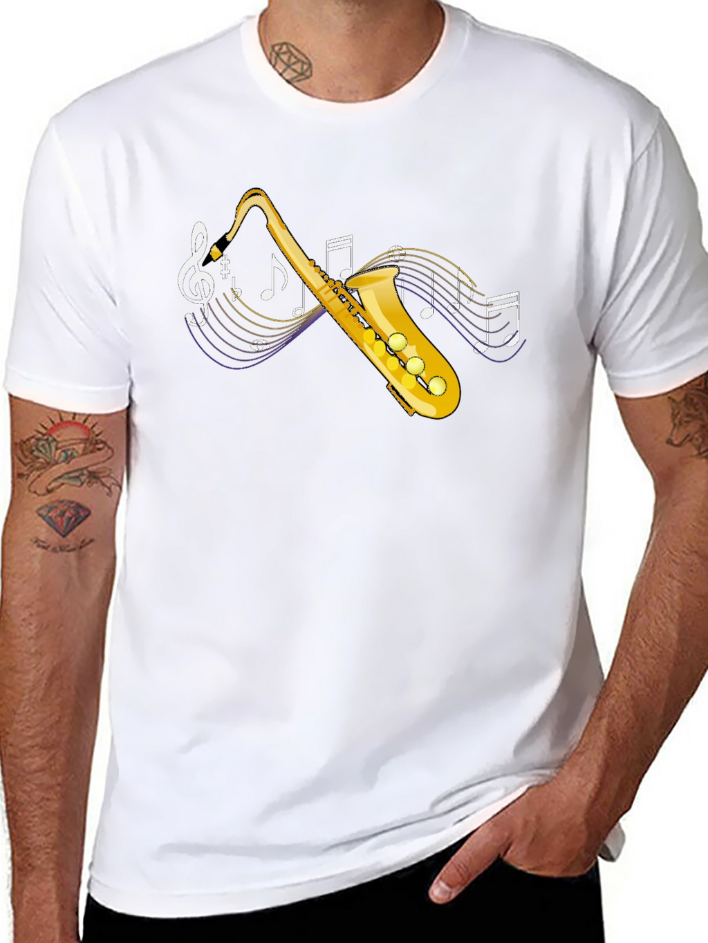 Saxophone Music T-Shirt - Black Graphic Tee