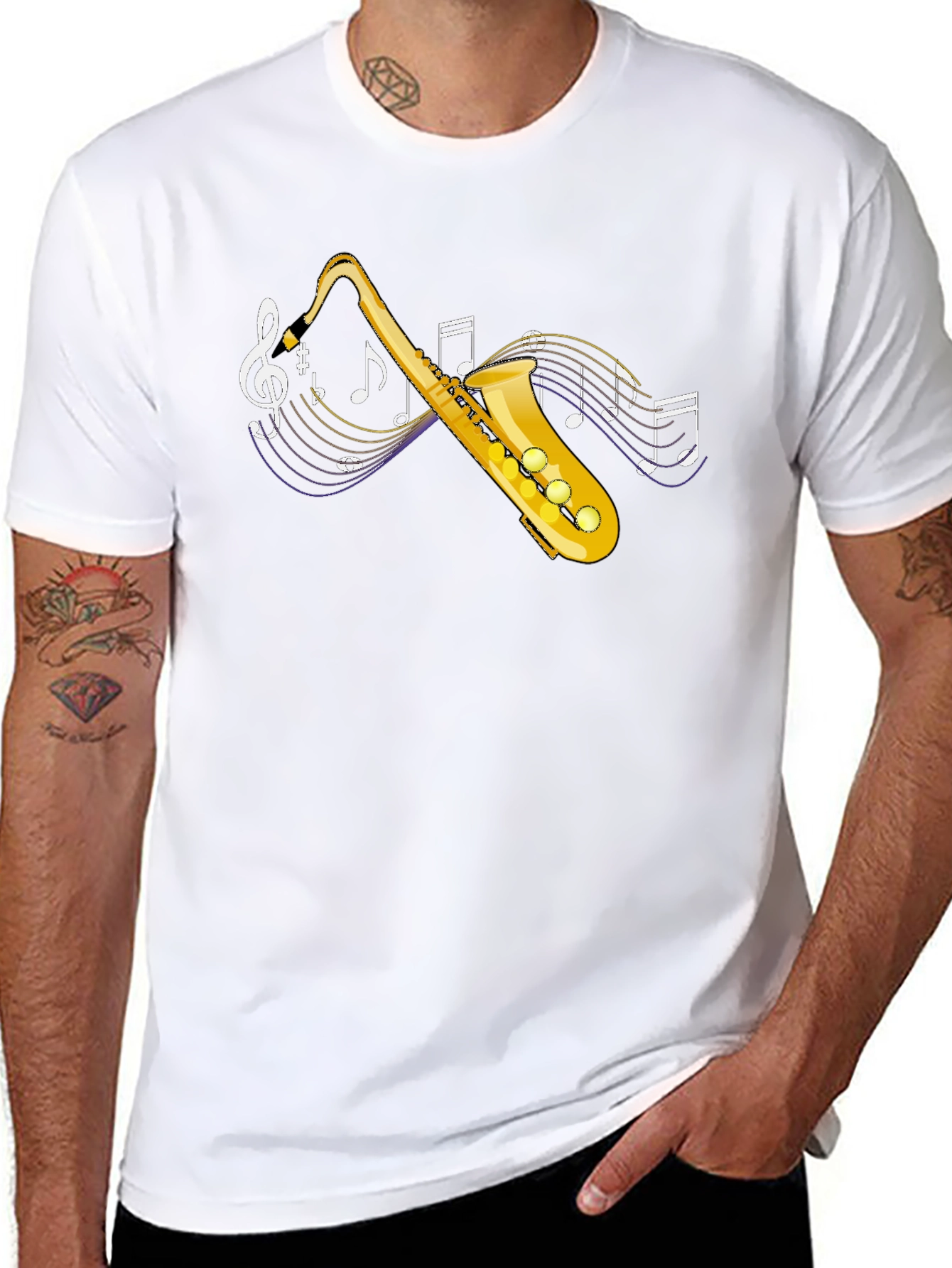 Saxophone Music T-Shirt - Black Graphic Tee