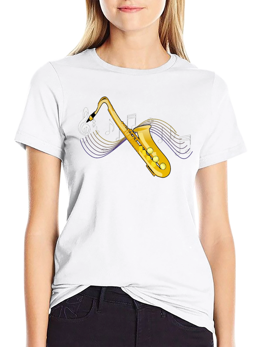 Saxophone Music T-Shirt - Black Graphic Tee