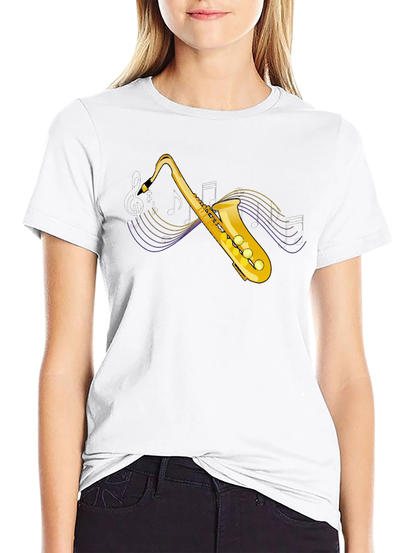 Saxophone Music T-Shirt - Black Graphic Tee