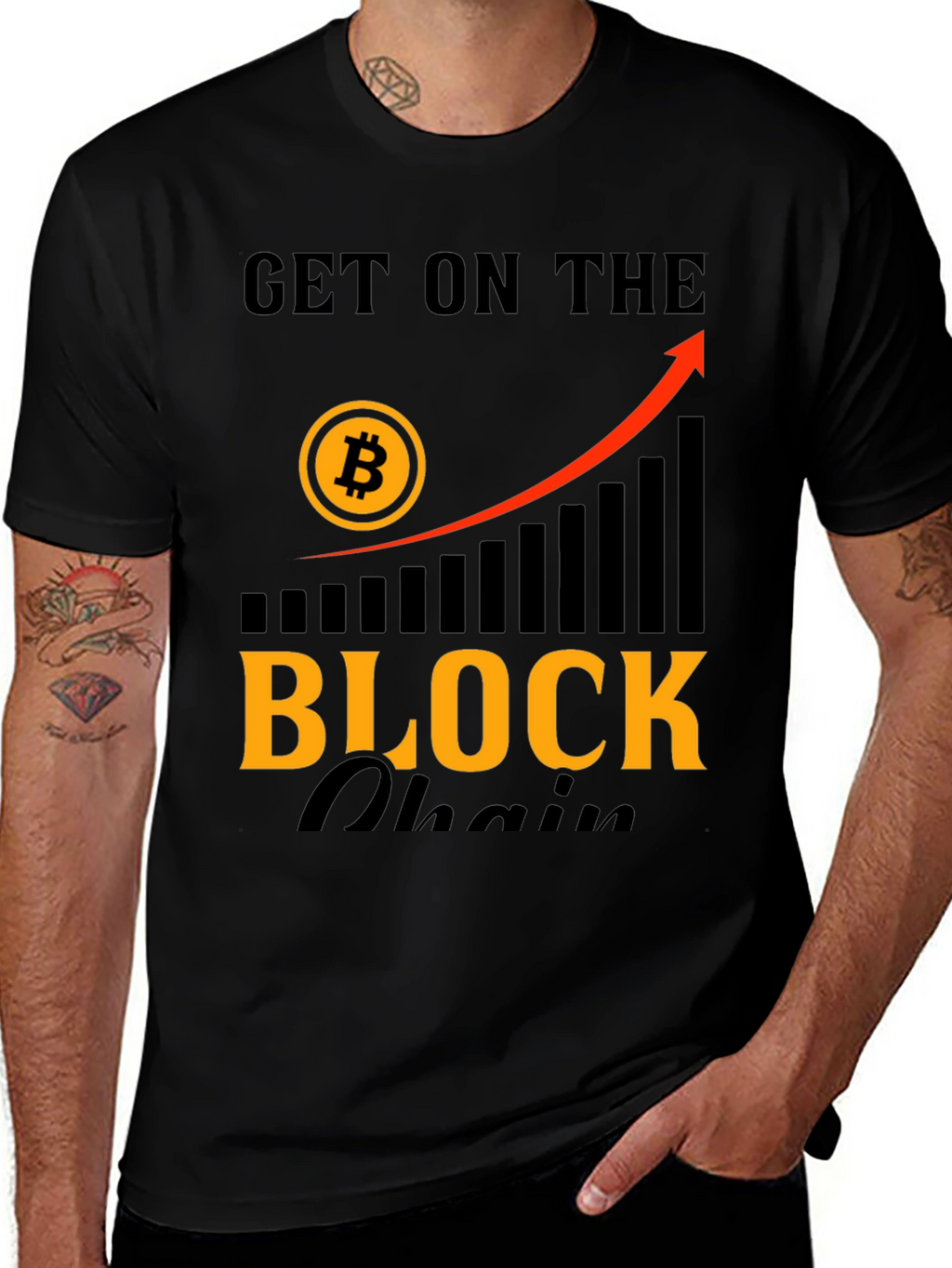 Get On The Blockchain T-Shirt - Bitcoin Crypto Tee