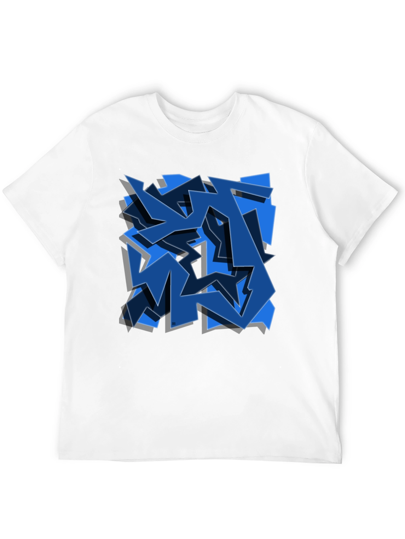 Abstract Blue Graffiti Art Black T-Shirt