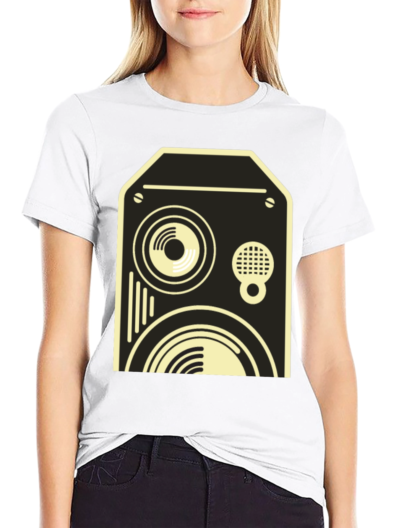 Retro Speaker Graphic Tee - Black
