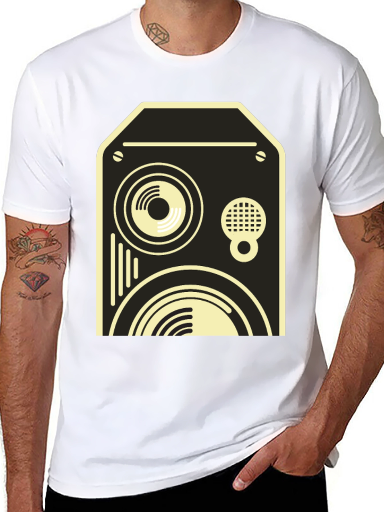 Retro Speaker Graphic Tee - Black
