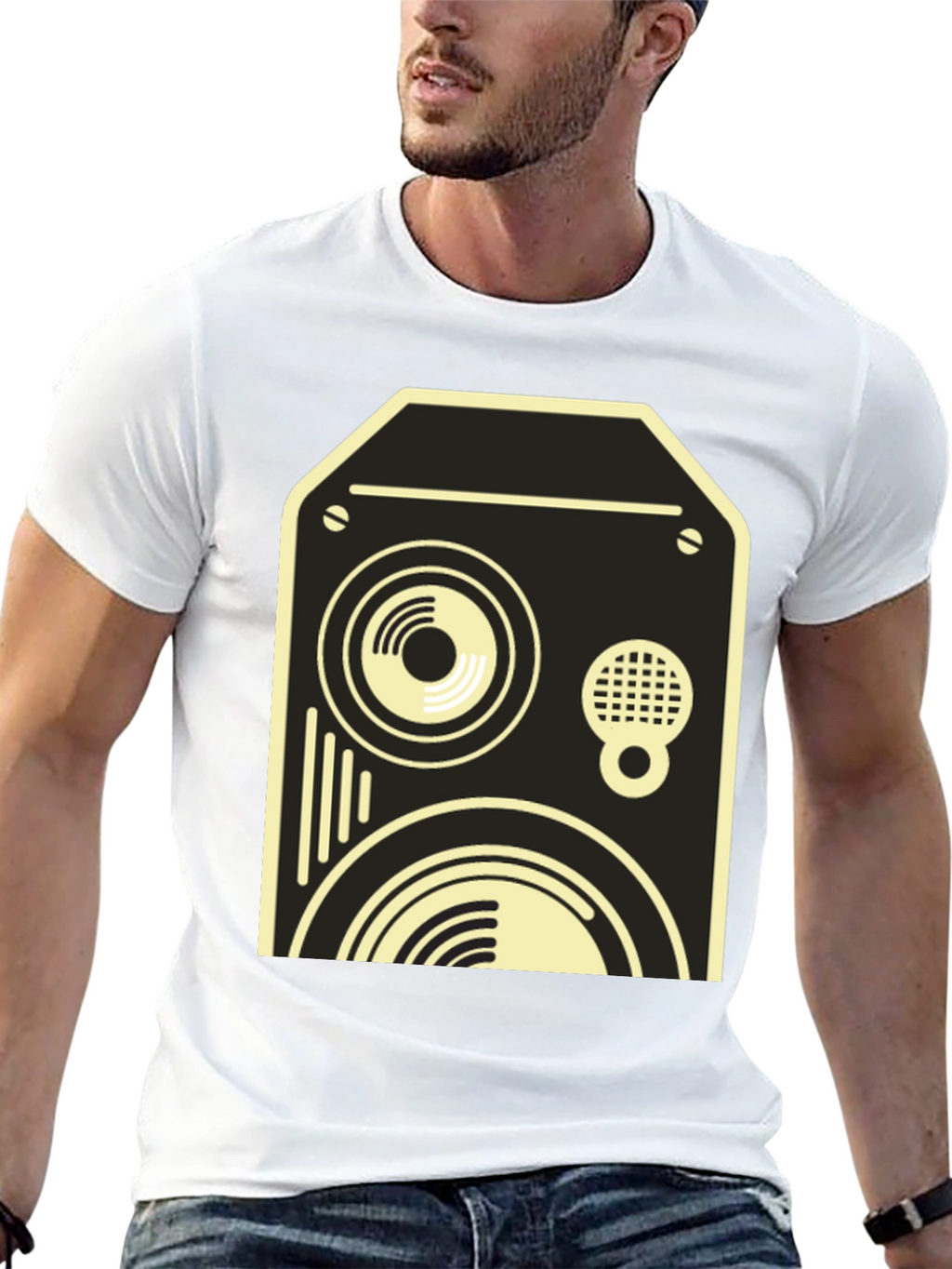 Retro Speaker Graphic Tee - Black
