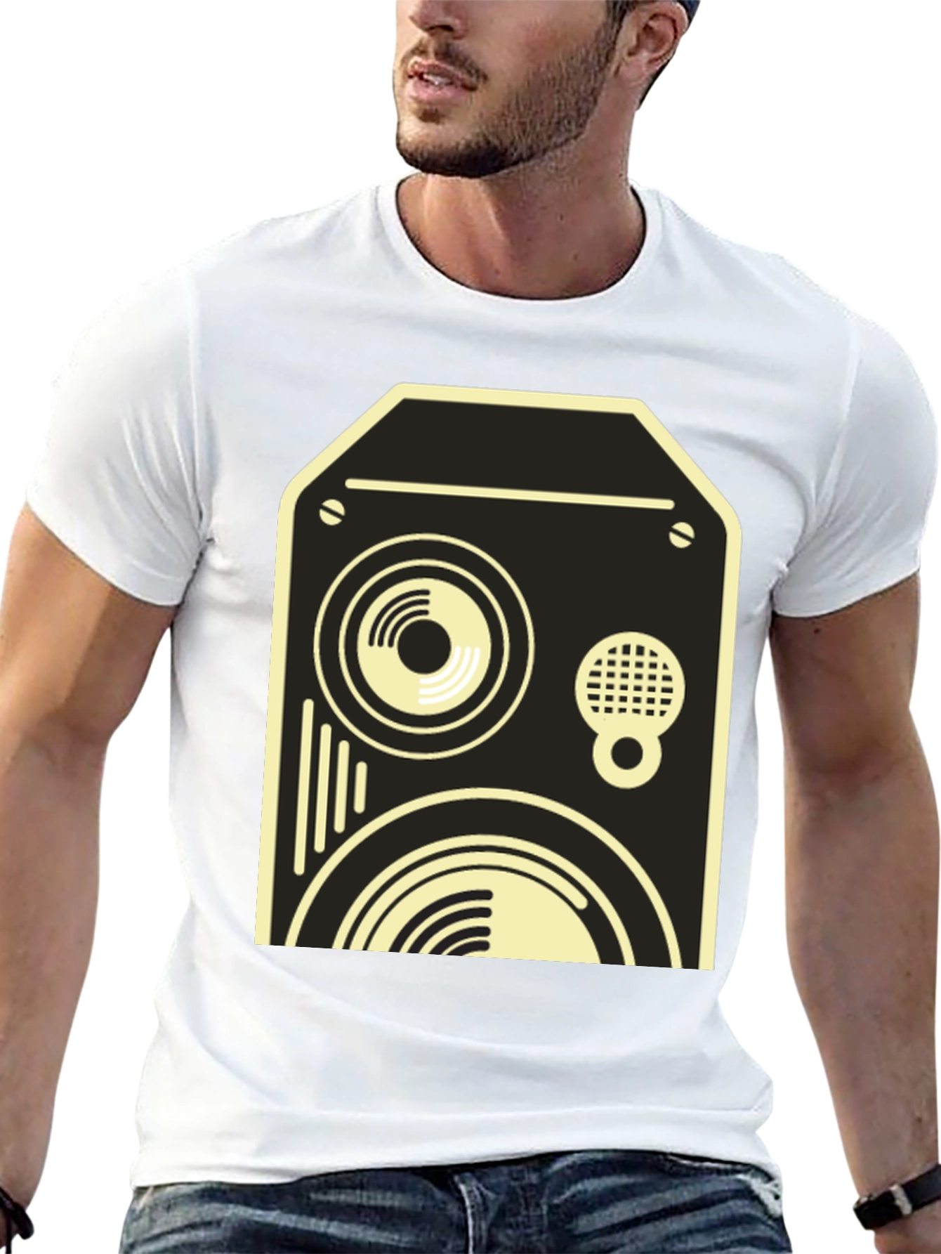 Retro Speaker Graphic Tee - Black