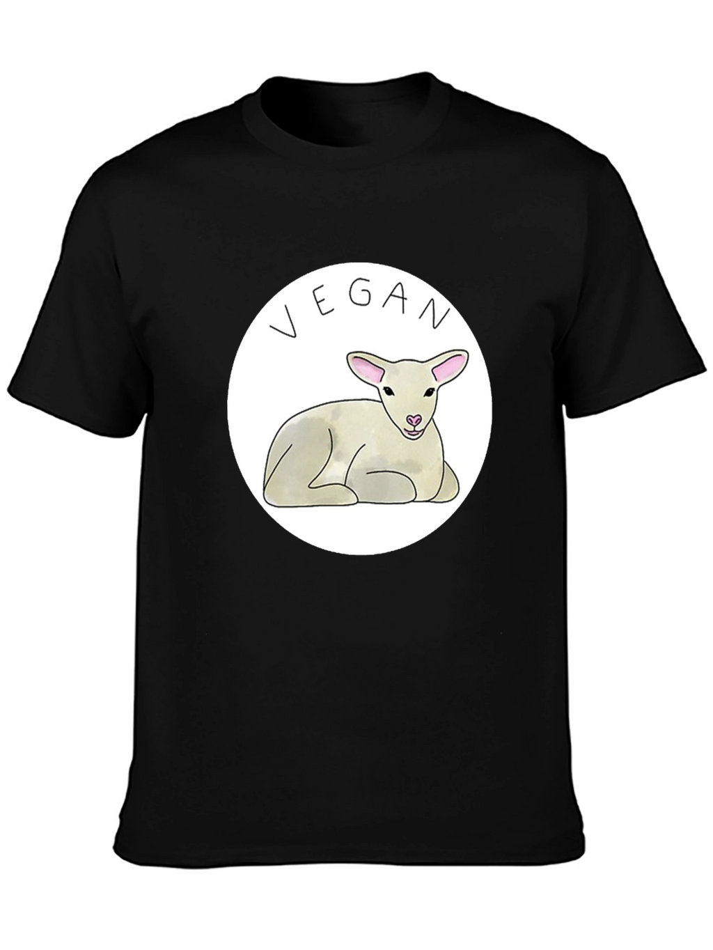 Vegan Lamb Graphic T-Shirt - Black