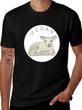 Vegan Lamb Graphic T-Shirt - Black