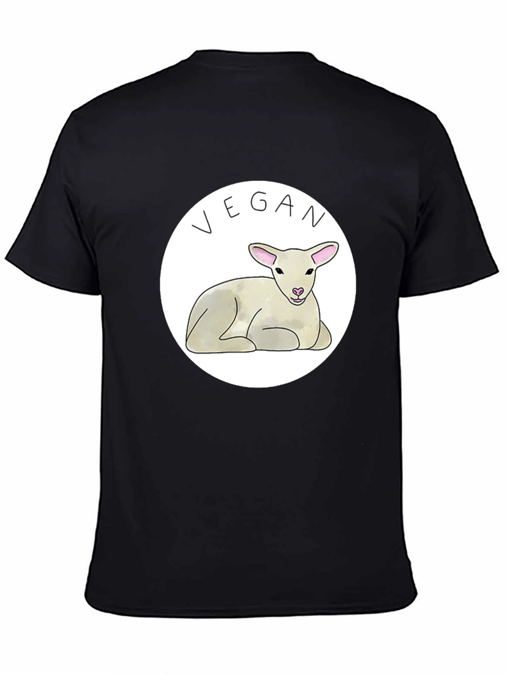 Vegan Lamb Graphic T-Shirt - Black