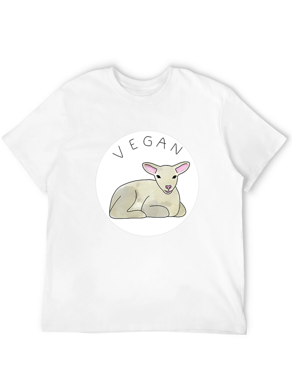 Vegan Lamb Graphic T-Shirt - Black