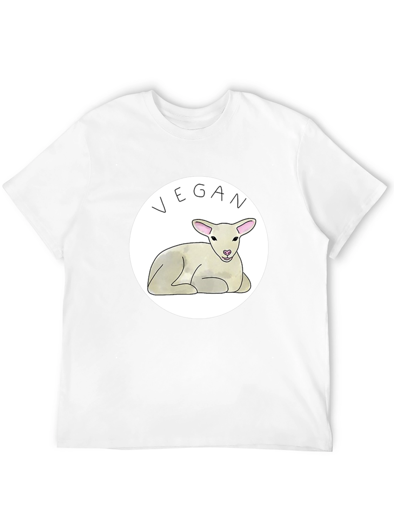 Vegan Lamb Graphic T-Shirt - Black