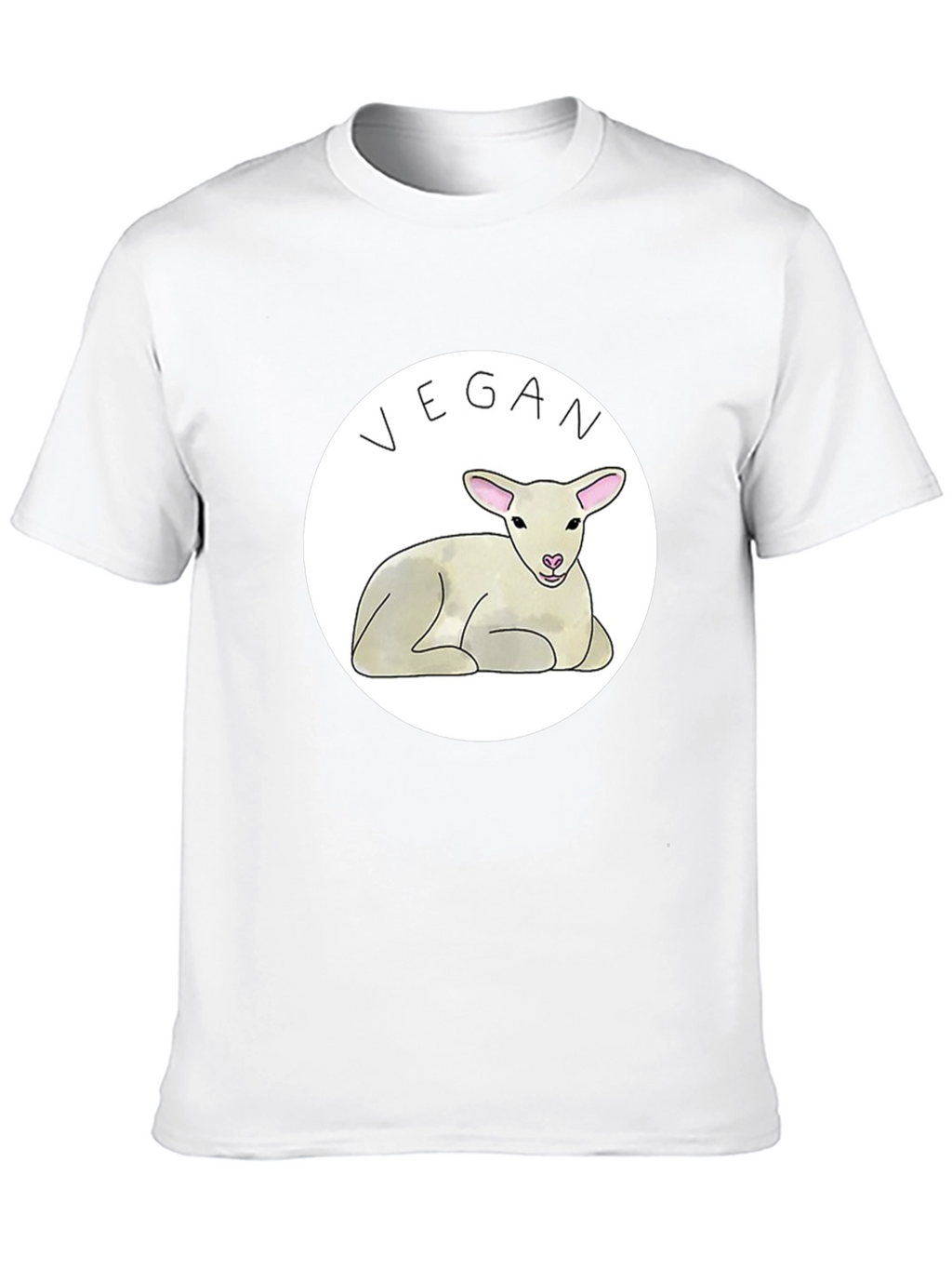 Vegan Lamb Graphic T-Shirt - Black
