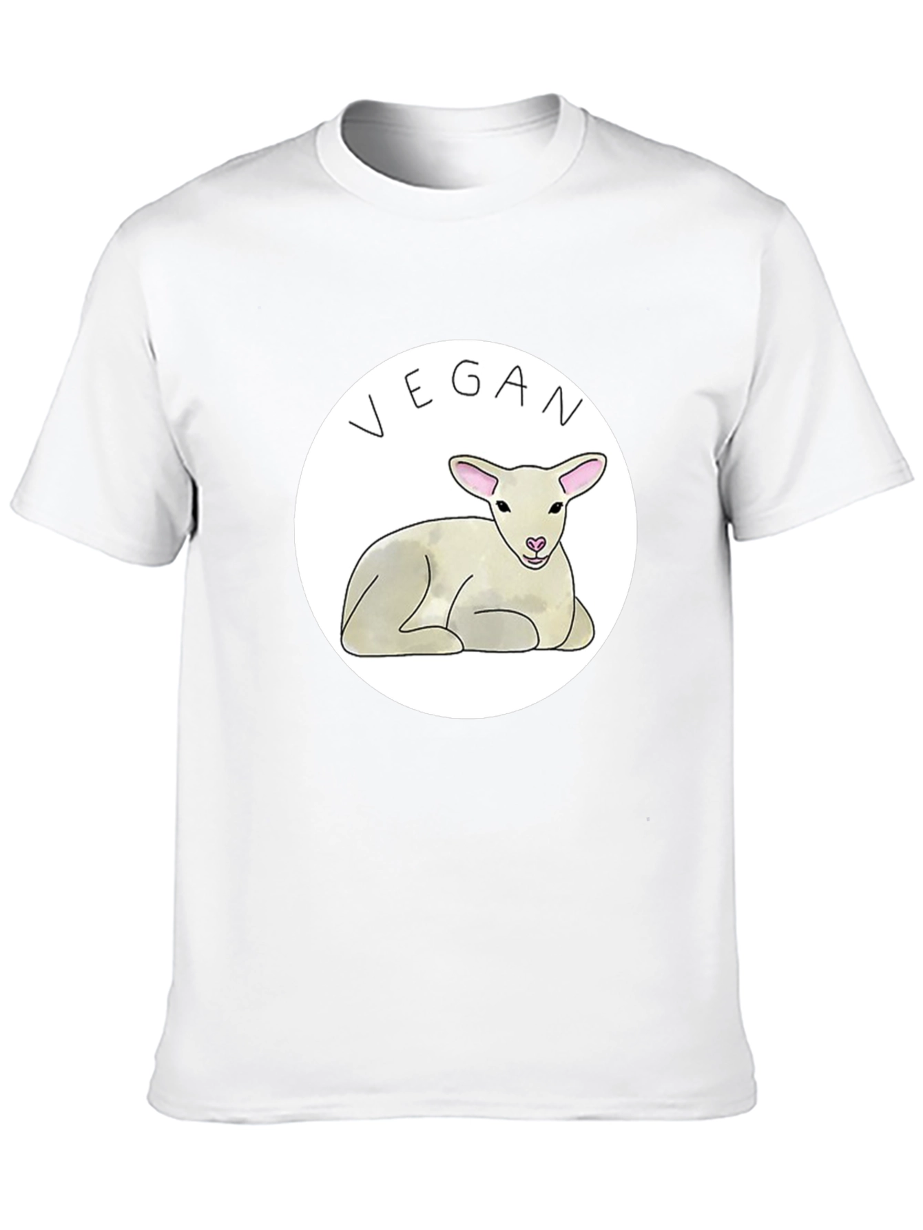 Vegan Lamb Graphic T-Shirt - Black