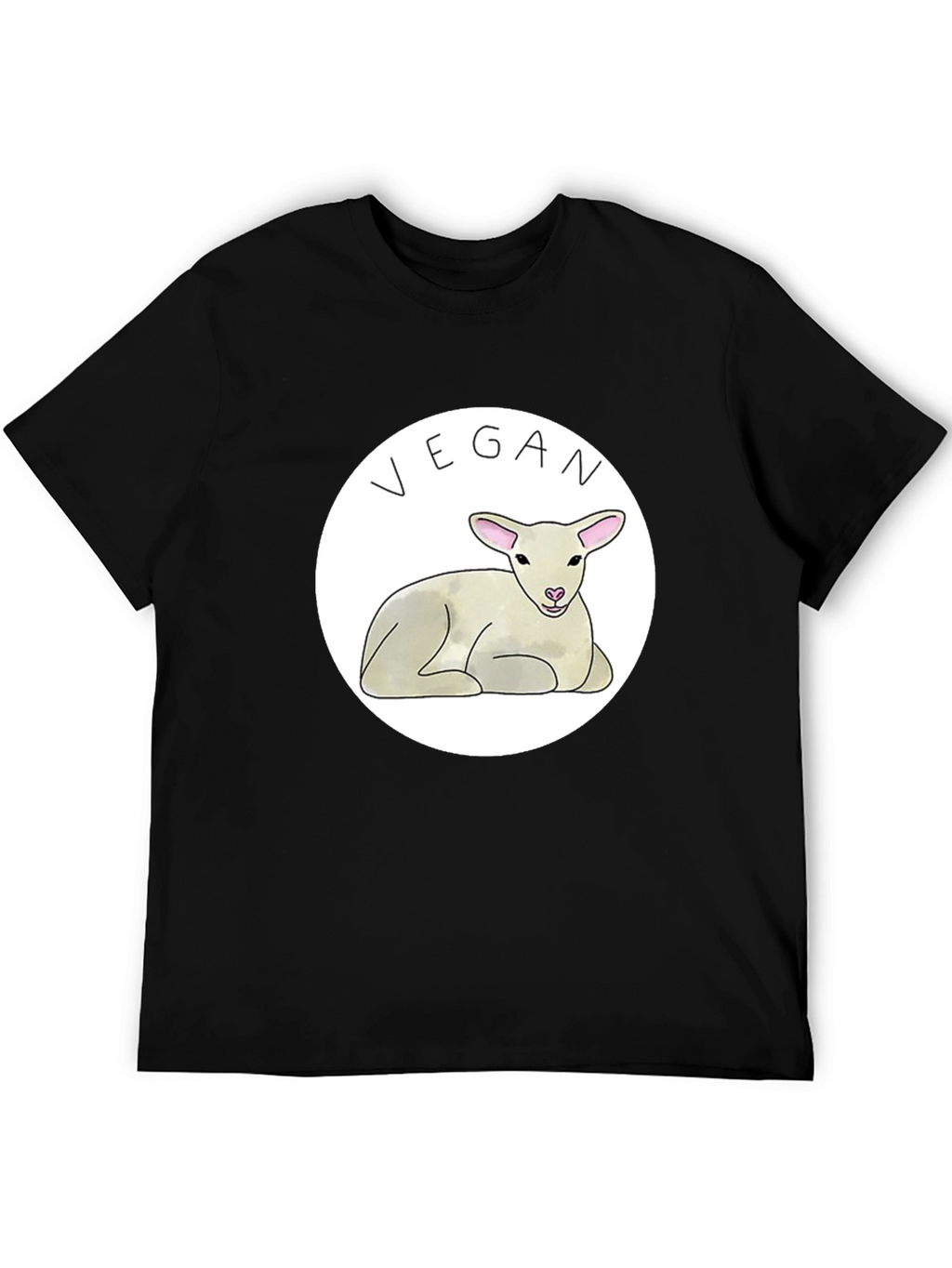 Vegan Lamb Graphic T-Shirt - Black