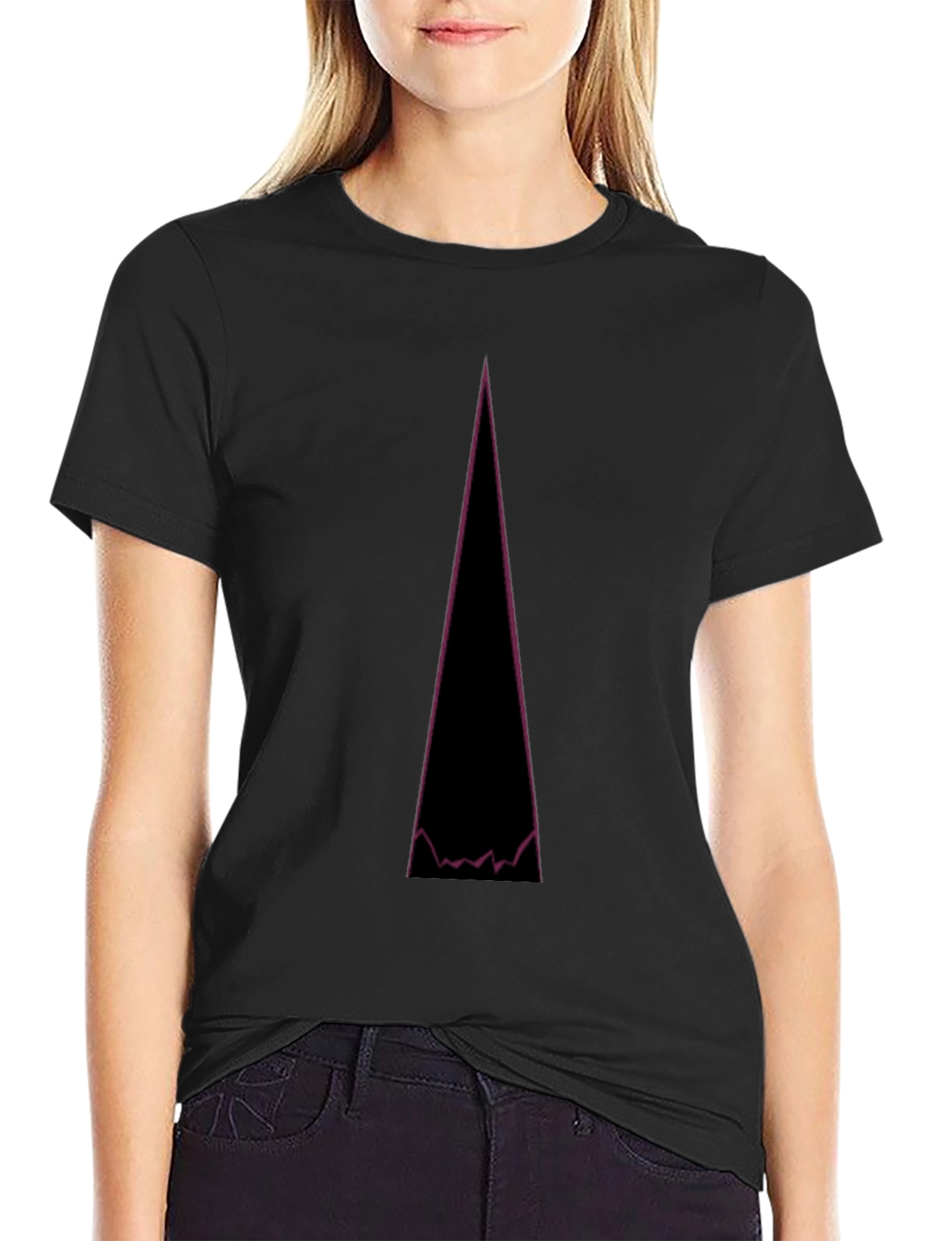 Abstract Mountain Peak Graphic Tee - Black