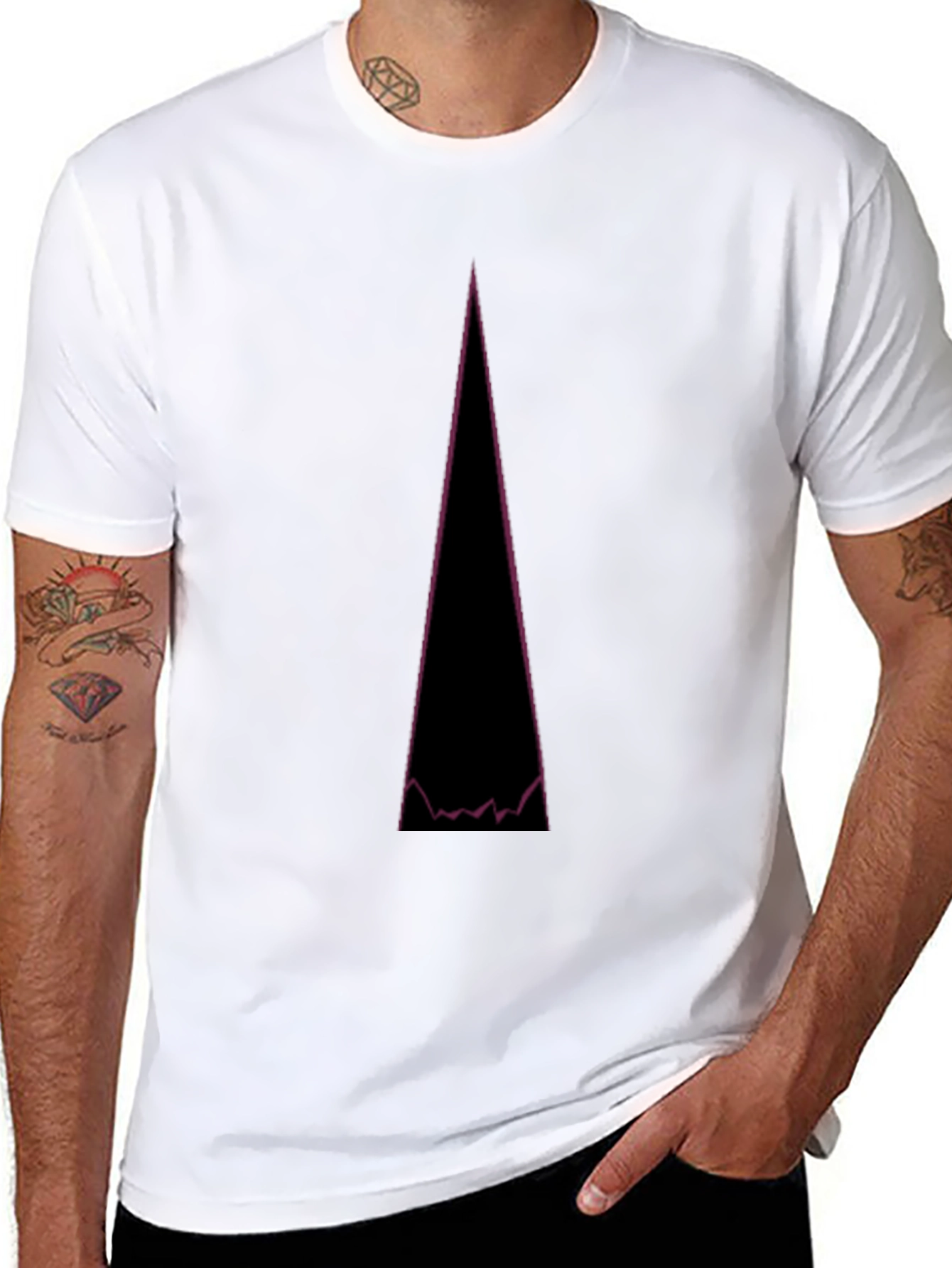 Abstract Mountain Peak Graphic Tee - Black