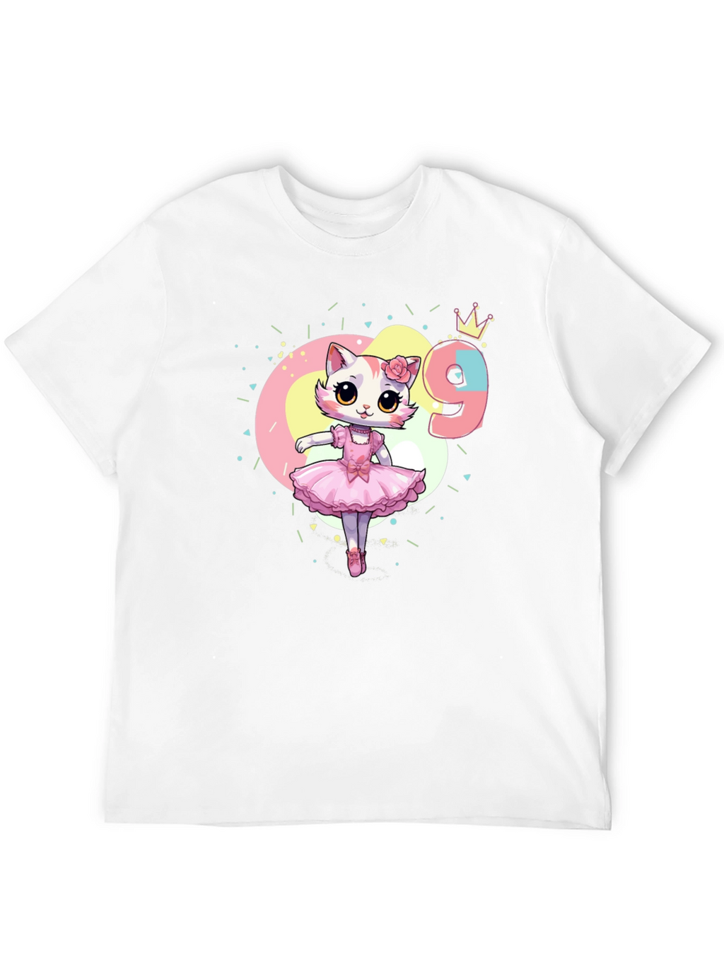 Cute Ballerina Cat 9th Birthday T-Shirt