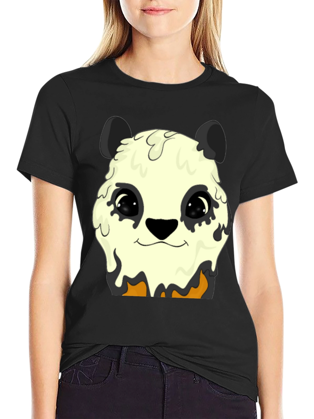 Melting Panda Graphic Tee - Trendy Animal Print Shirt