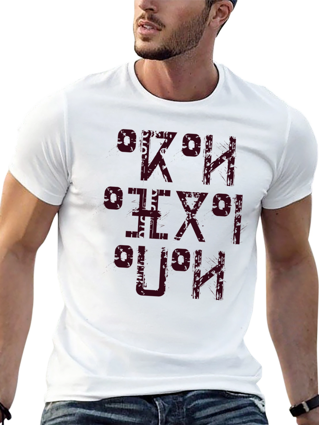 Black Graphic T-Shirt: PUSH Design