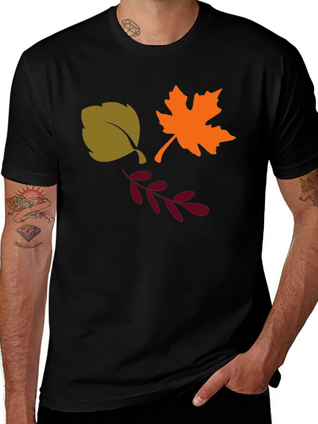 Autumn Leaves Graphic Tee - Black