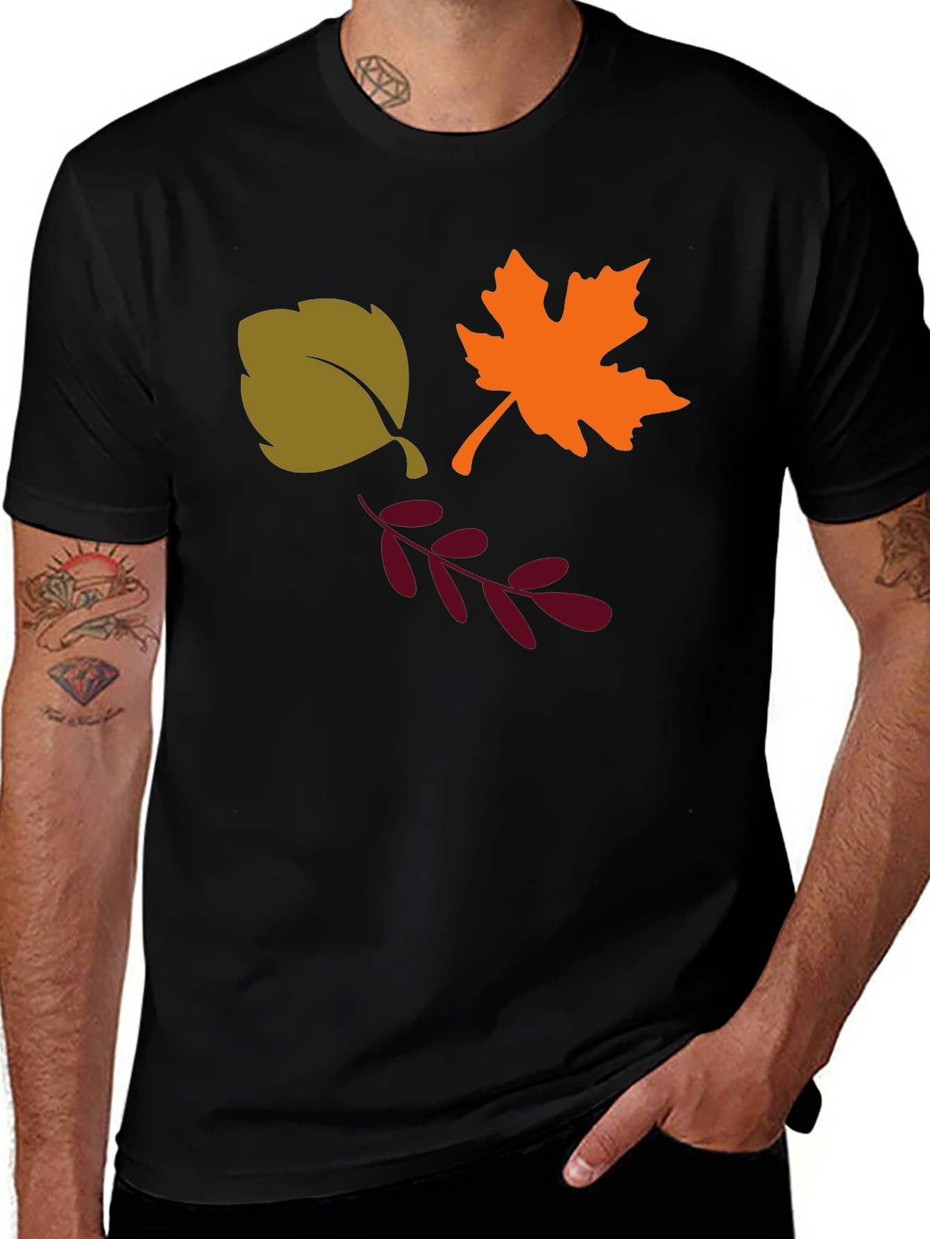 Autumn Leaves Graphic Tee - Black