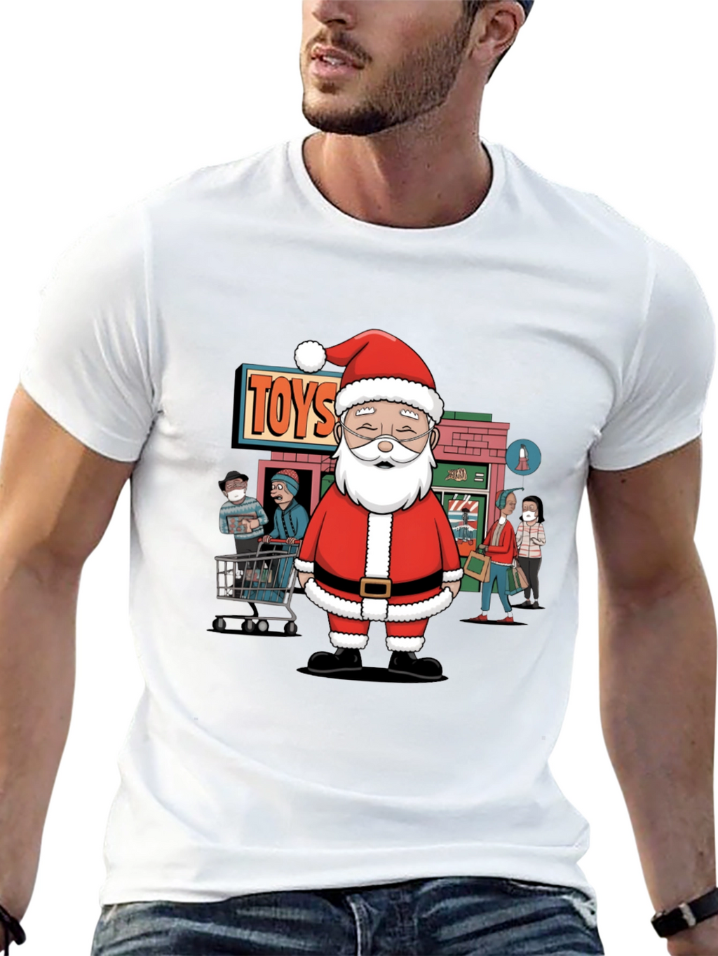 Santa Toyshop T-Shirt - Holiday Shopping Tee