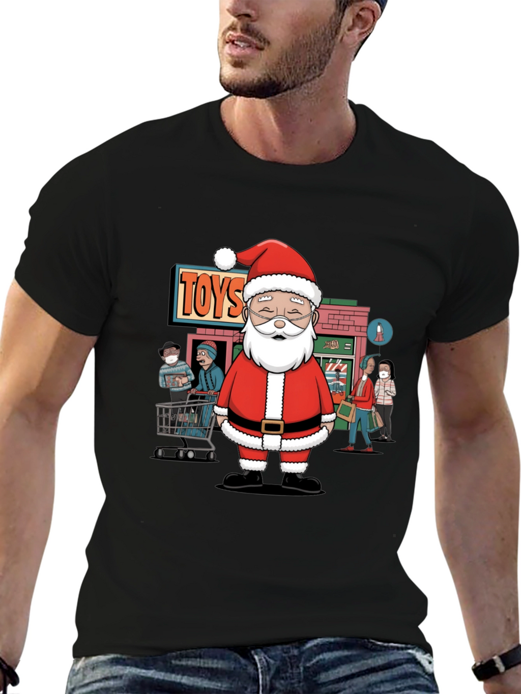 Santa Toyshop T-Shirt - Holiday Shopping Tee