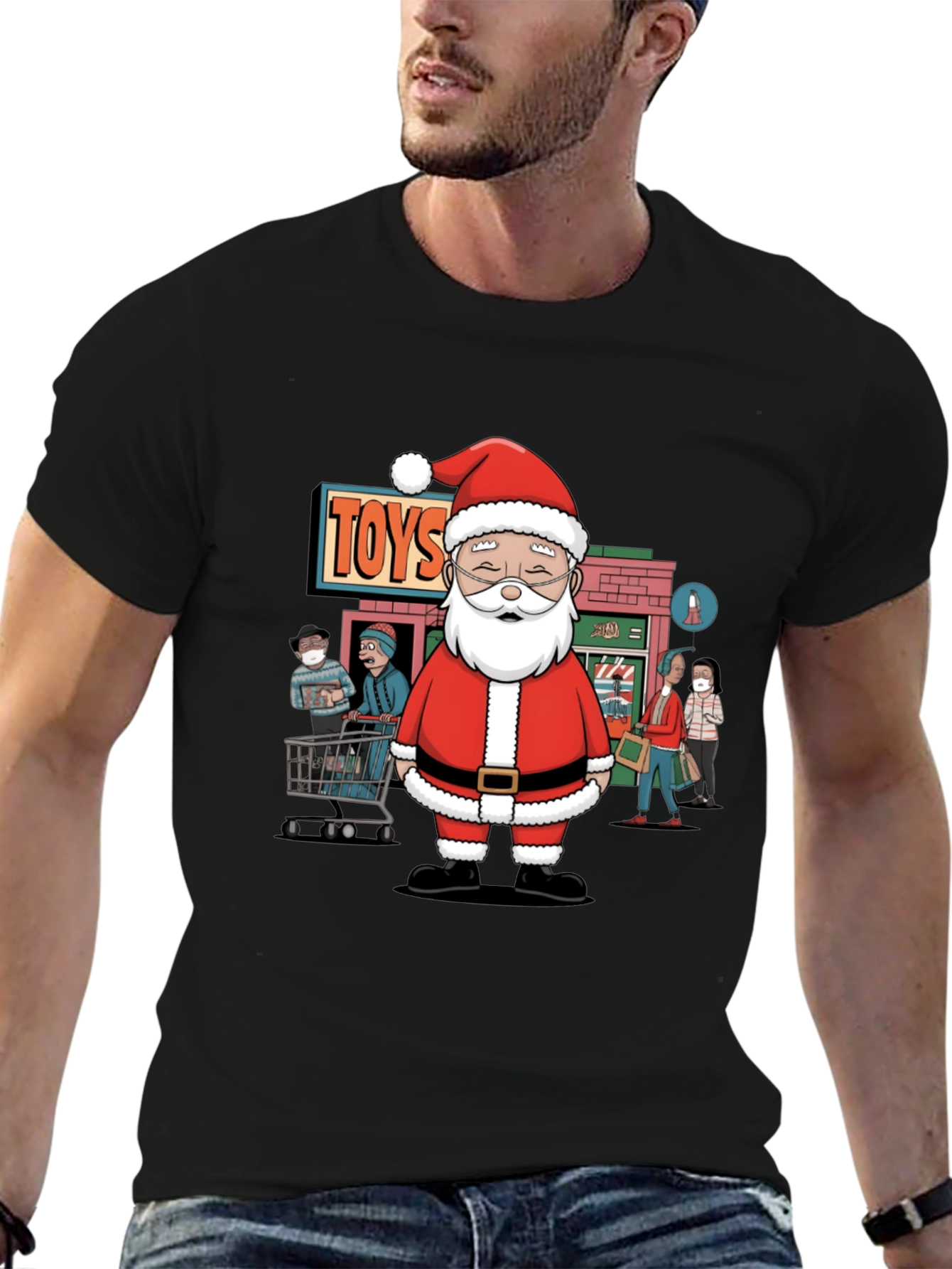 Santa Toyshop T-Shirt - Holiday Shopping Tee